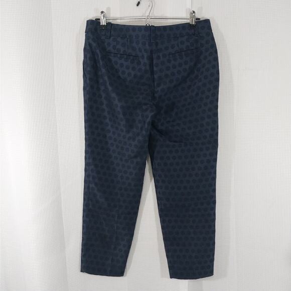 J. CREW! ADORABLE NAVY BLUE ON NAVY POLKA DOT HIGH WAIST SKIMMER PANTS,! SZ 4 - Picture 5 of 10